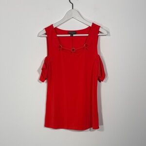Red Cold Shoulder Blouse
